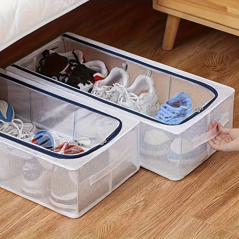 Foldable Mesh Shoe Organizer Box - Extra Large Size