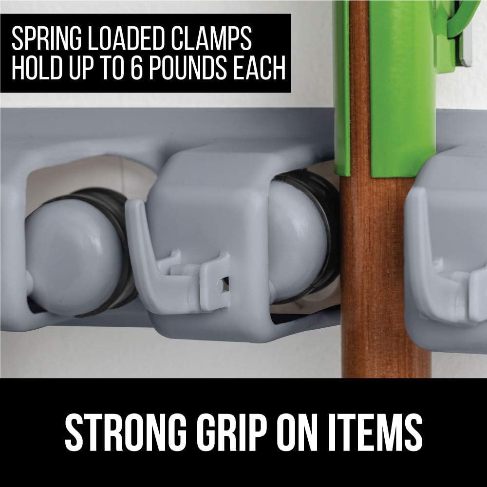 5 Slot Wall Mounted Holder For Mop, Broom, Kitchen, Garden