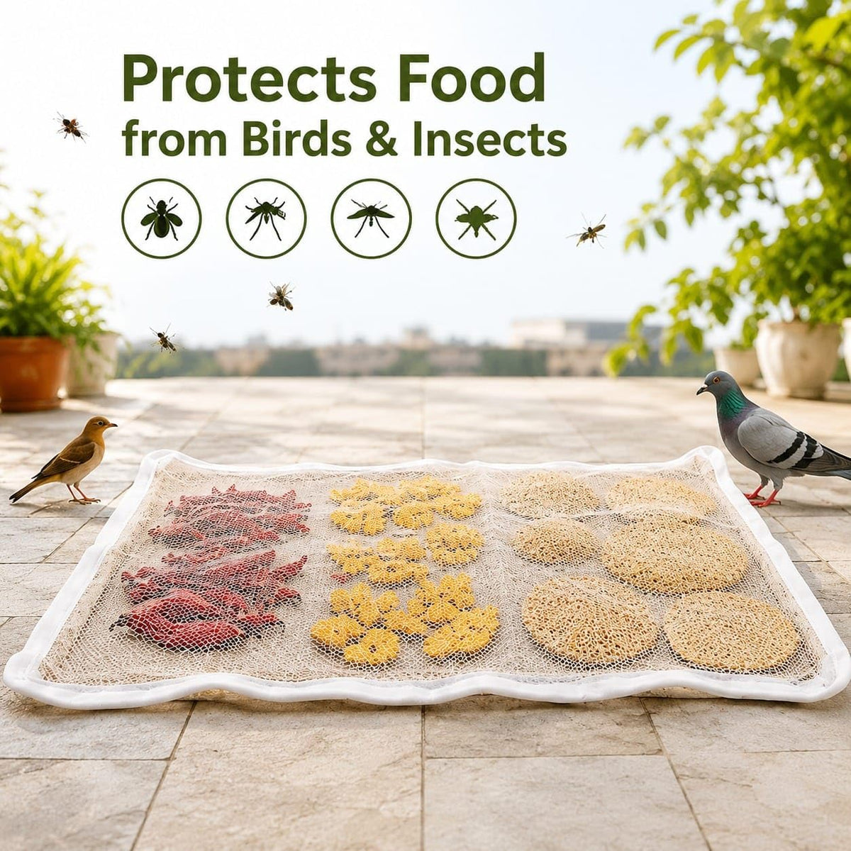 Food Drying Net for Papad , Wheat, Grains & Snacks (Buy 1 Get 1 Free)
