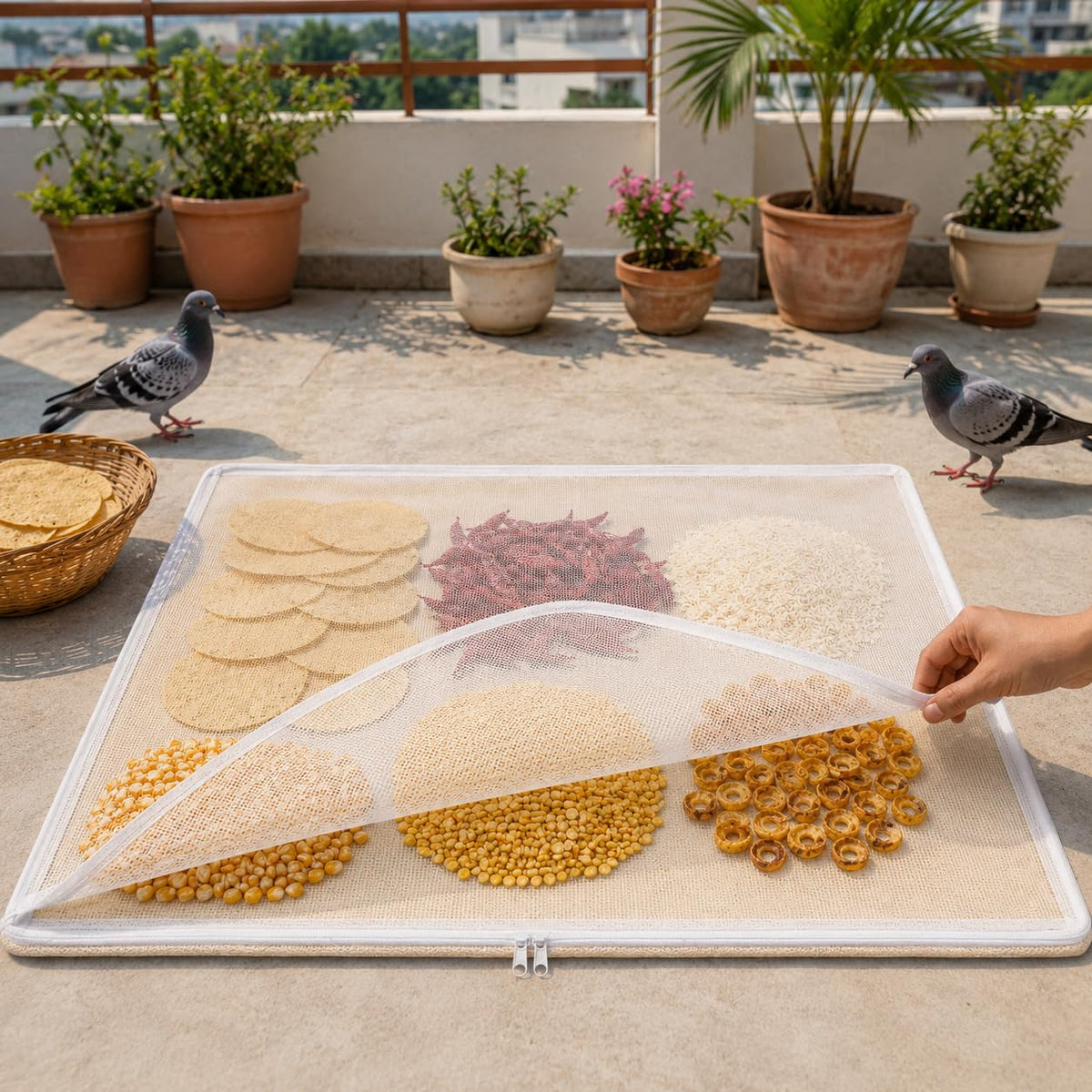 Food Drying Net for Papad , Wheat, Grains & Snacks (Buy 1 Get 1 Free)