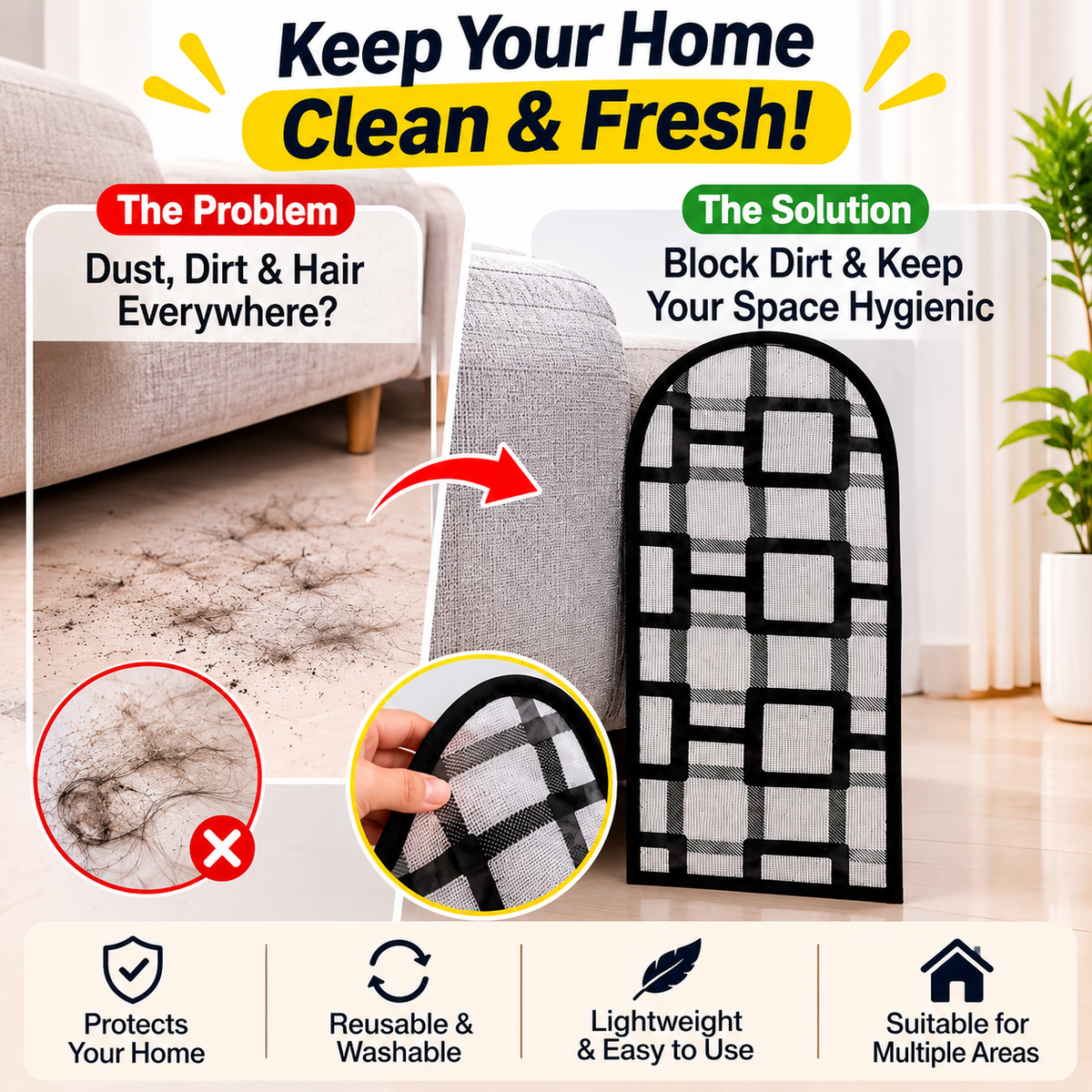 Dust-Proof Ceiling Fan Cover – Pack of 4