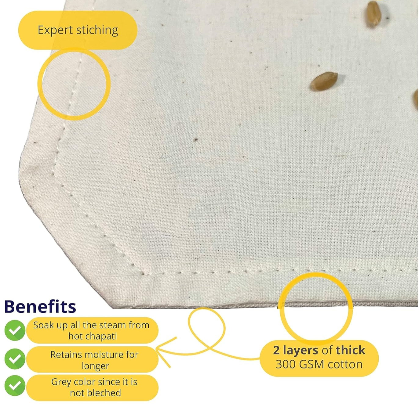 Premium Cotton Double Layer Roti Clothes Wrap with Flaps