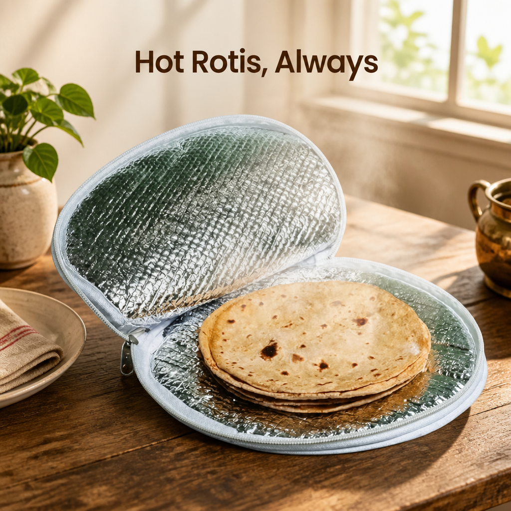 Insulated Roti Cover with Zipper | Pack of 3
