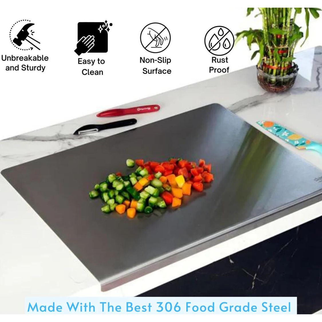 Stainless Steel Chopping Board 35x31cm