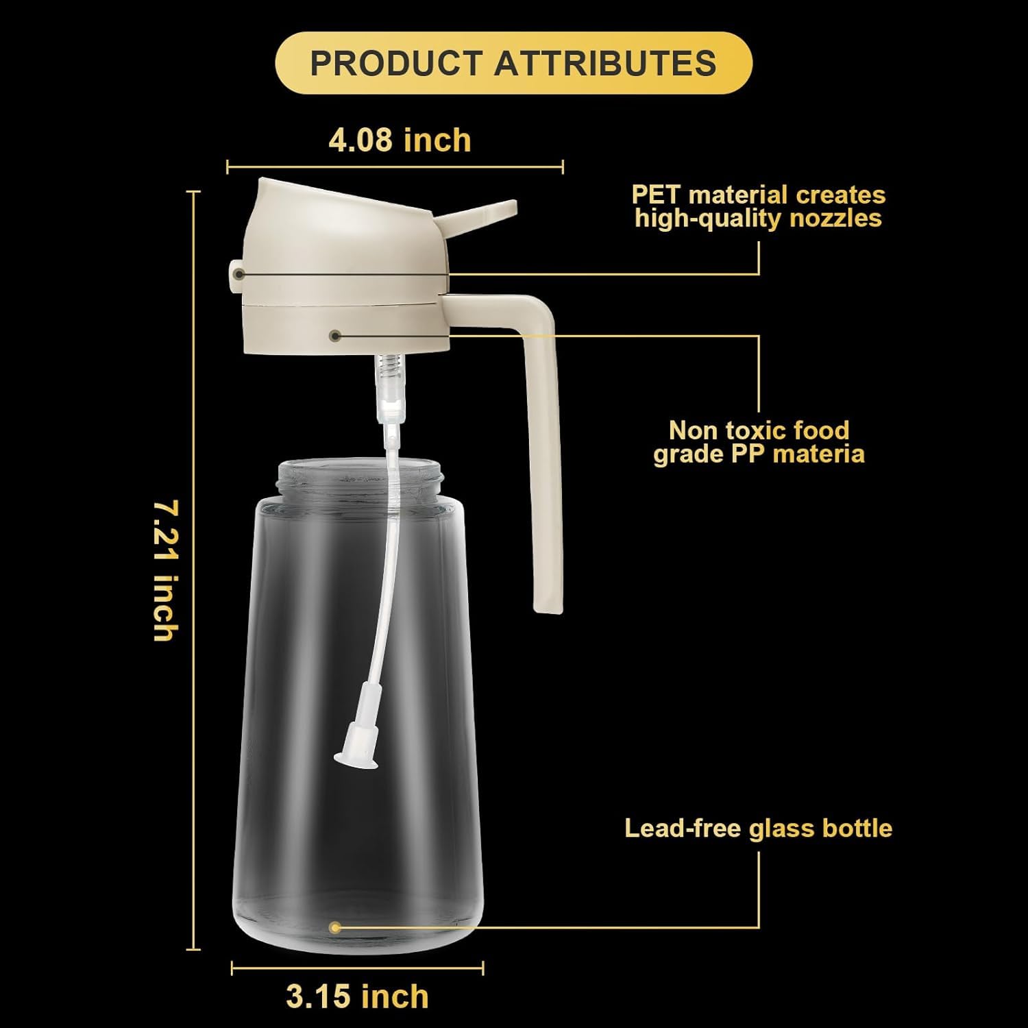 2-in-1 Oil Dispenser - Glass, Spray and Pour Design