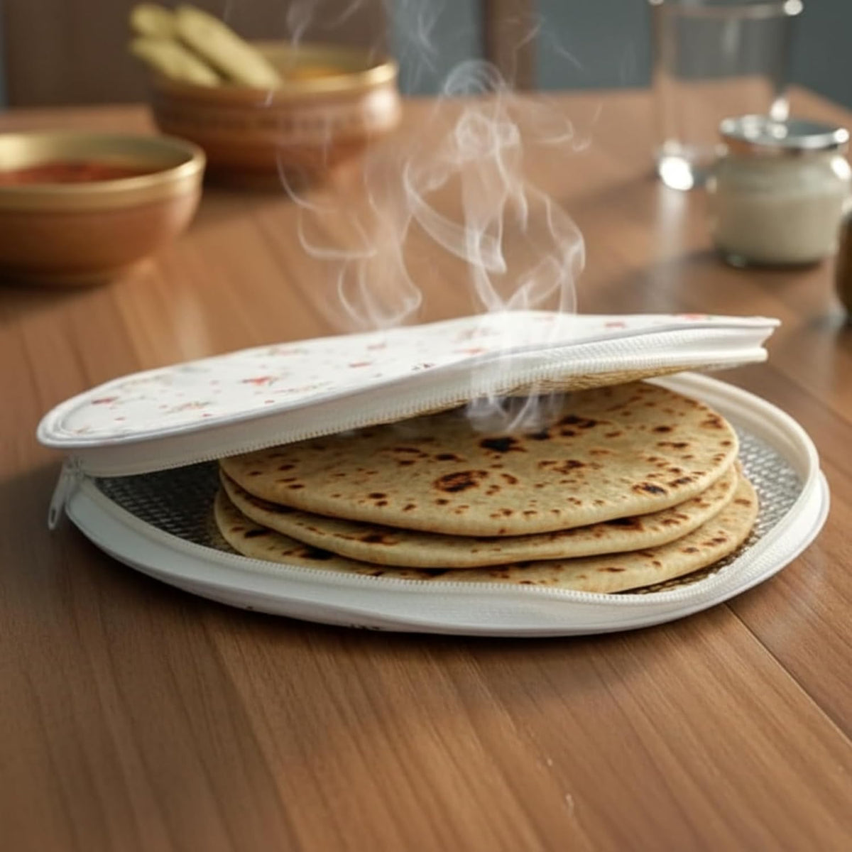 Insulated Roti Cover with Zipper | Pack of 3