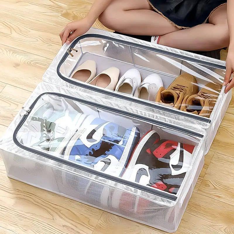 Foldable Mesh Shoe Organizer Box - Extra Large Size