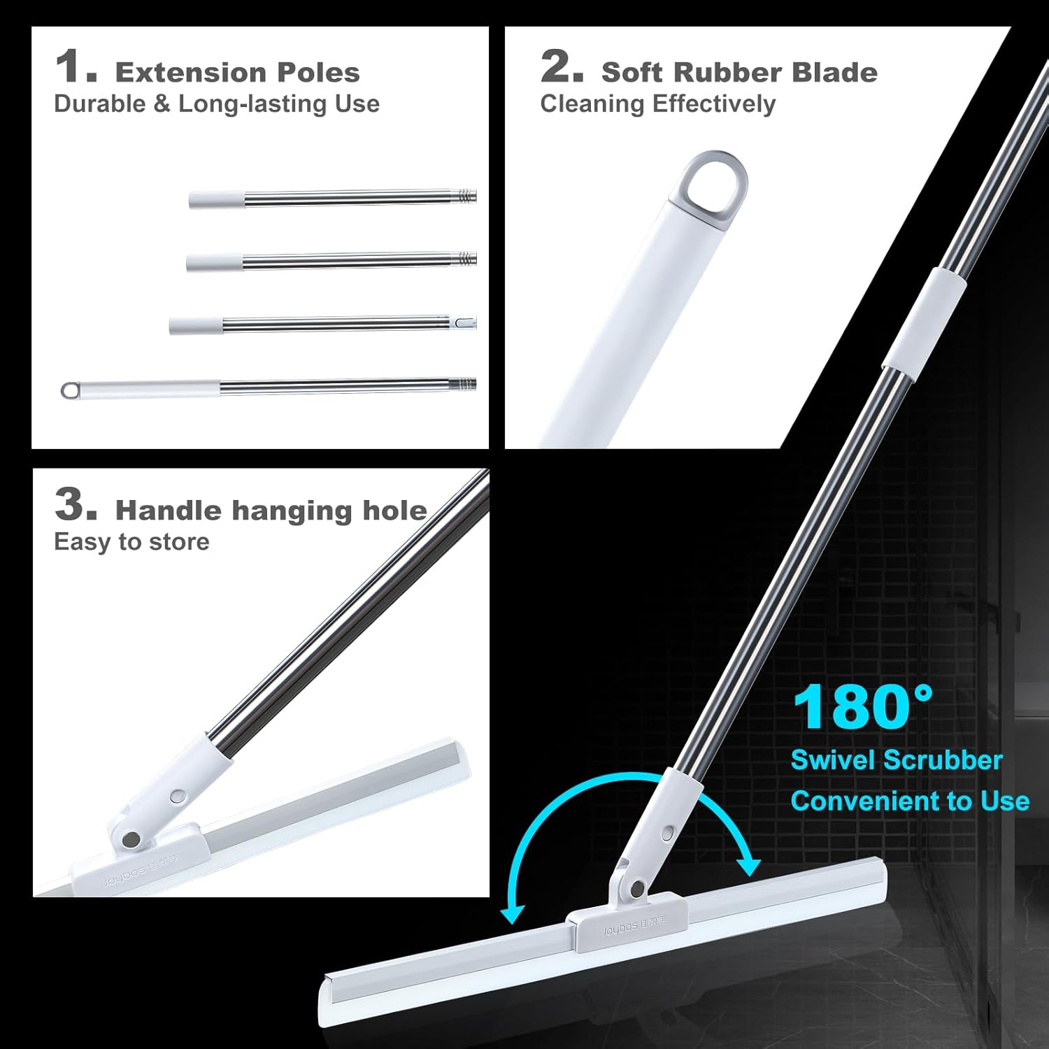 Multipurpose Wiper & Broom| Adjustable Silicon Blade | 180° Rotating Head