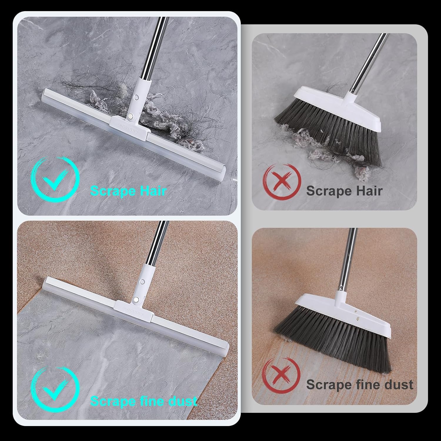 Multipurpose Wiper & Broom| Adjustable Silicon Blade | 180° Rotating Head