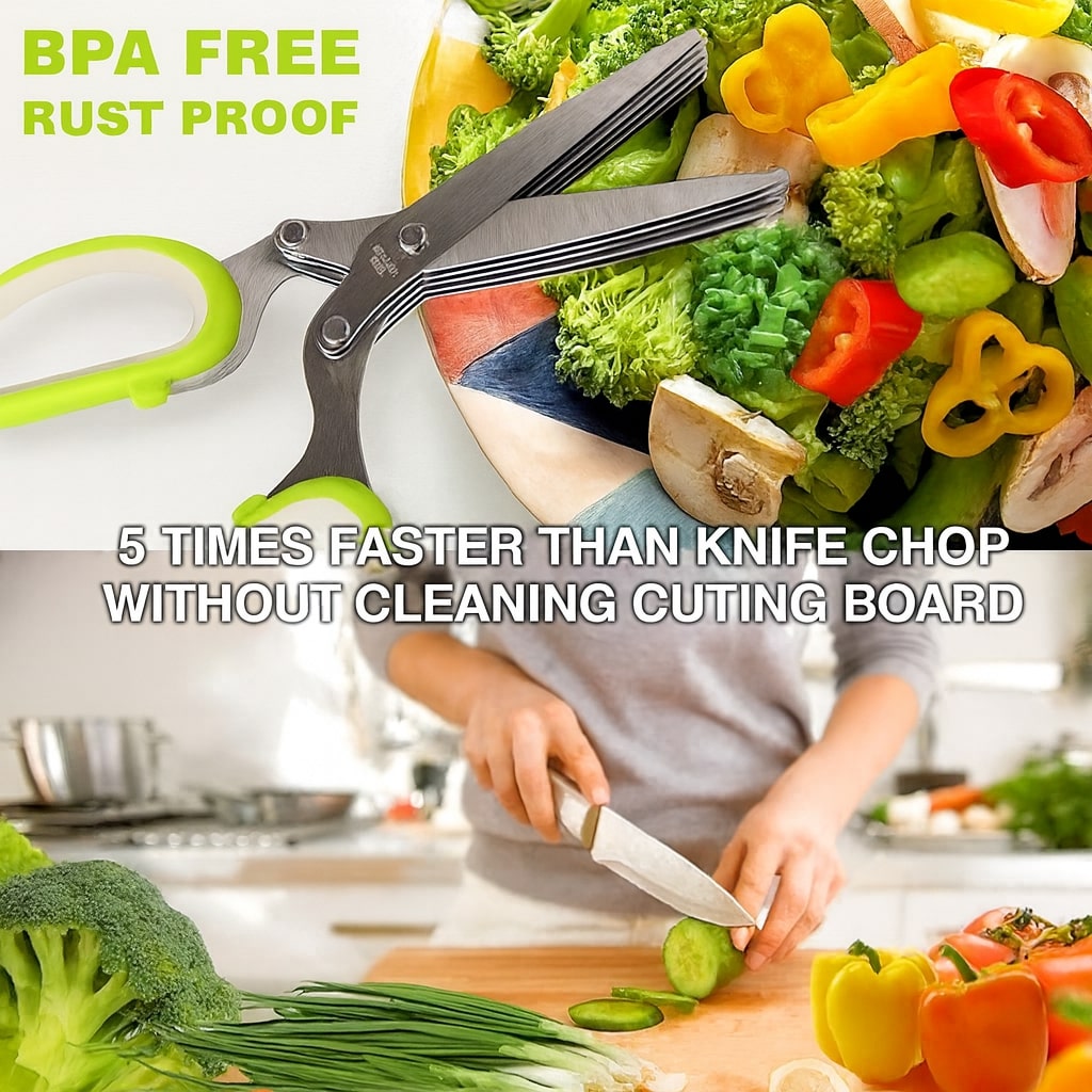 5 Blade Stainless Steel Vegetable Shredding Scissor