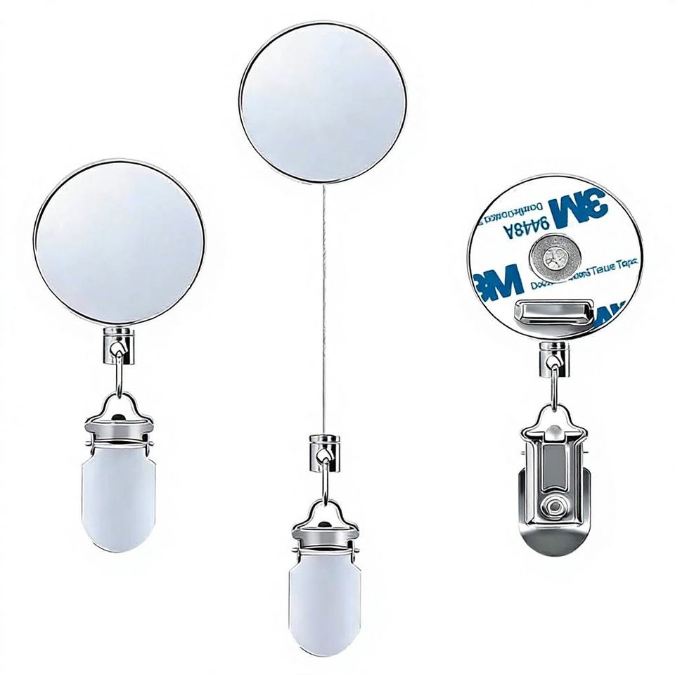 Self-Adhesive Retractable Towel Clip Hanger (Pack of 2)