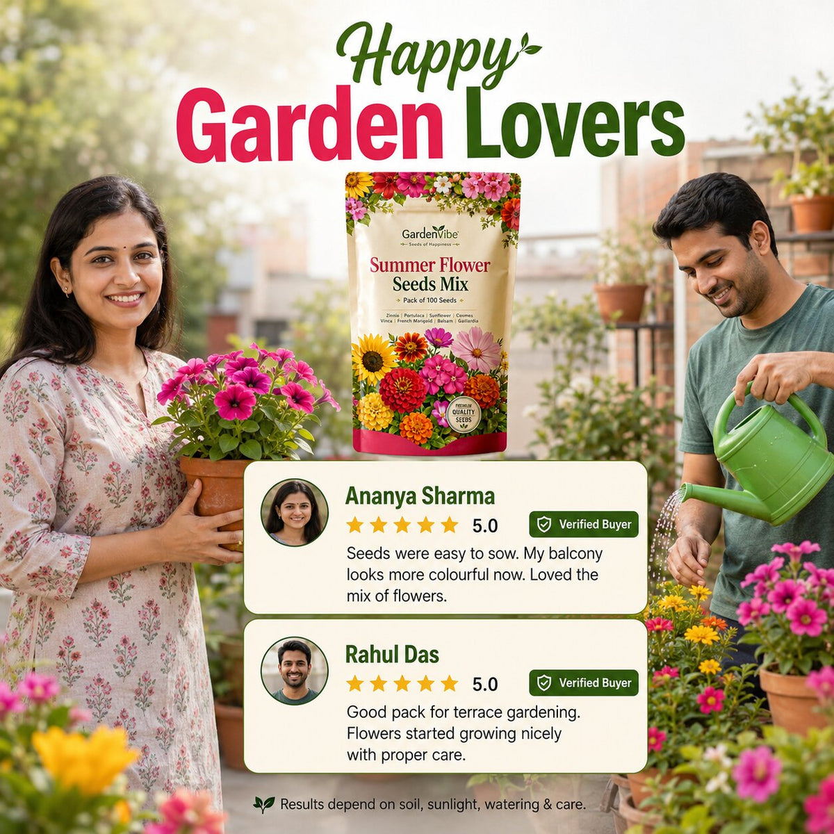 Summer Flower Seeds Mix – For Balcony, Terrace & Home Garden